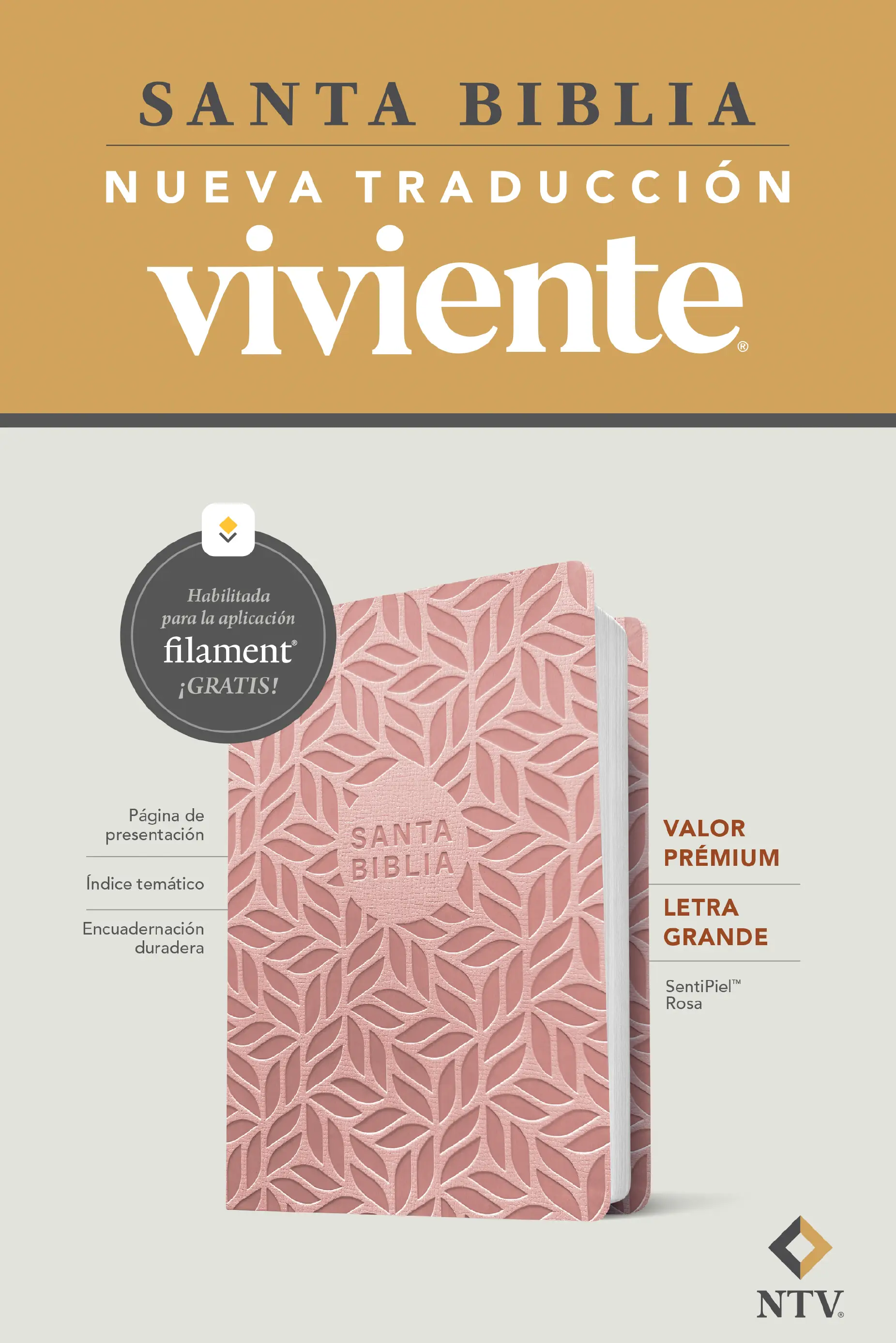 Biblia valor prÃ©mium NTV, letra grande con Filament 