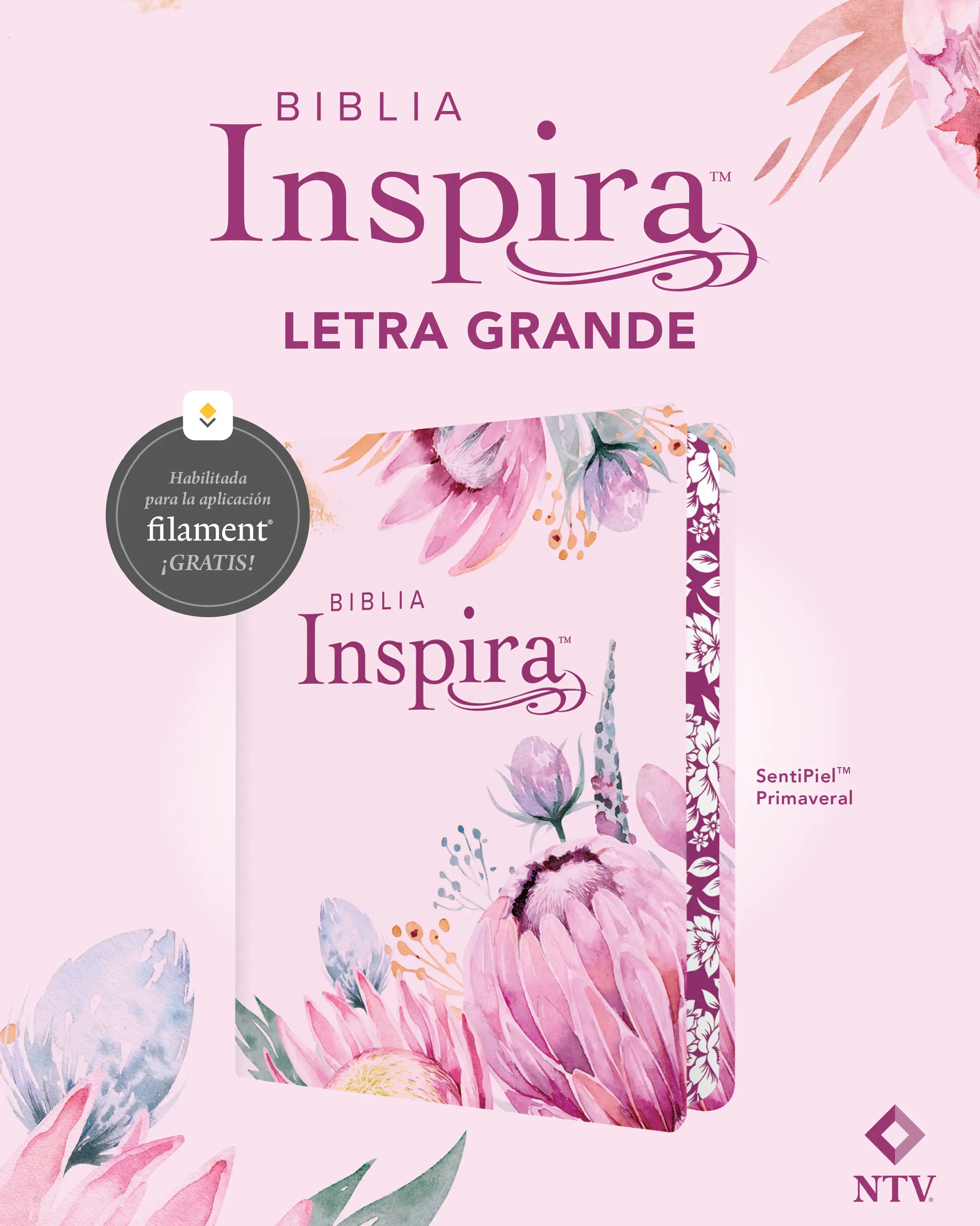 Biblia Inspira NTV, letra grande con Filament 