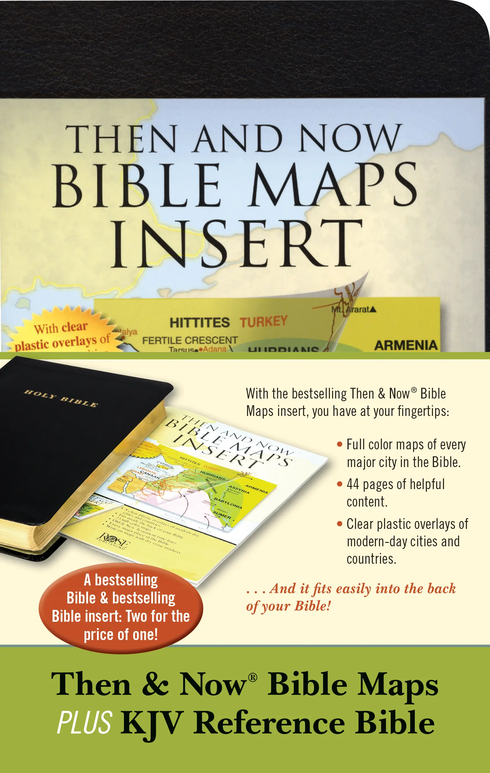 Then & Now Bible Maps Insert and KJV Bible Bundle: Bible & Bible Insert 