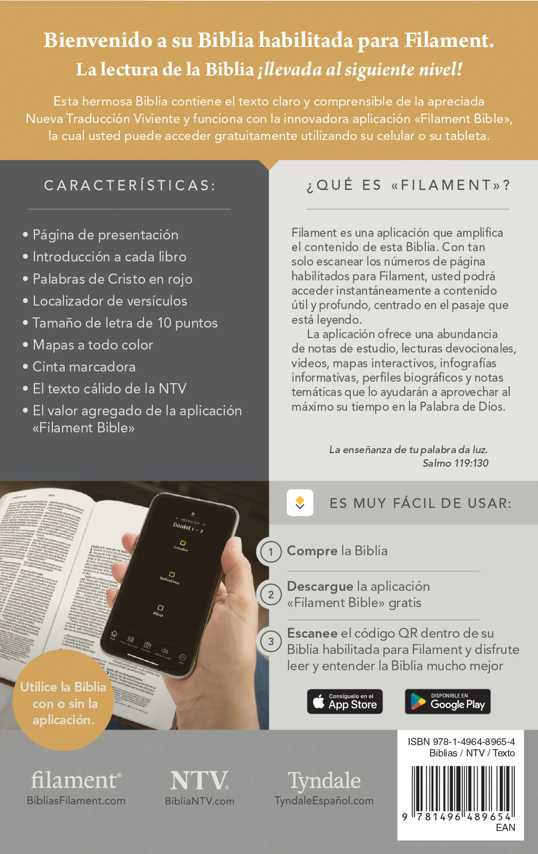 Biblia compacta NTV, letra gigante con Filament 6 Biblia compacta NTV, letra gigante con Filament