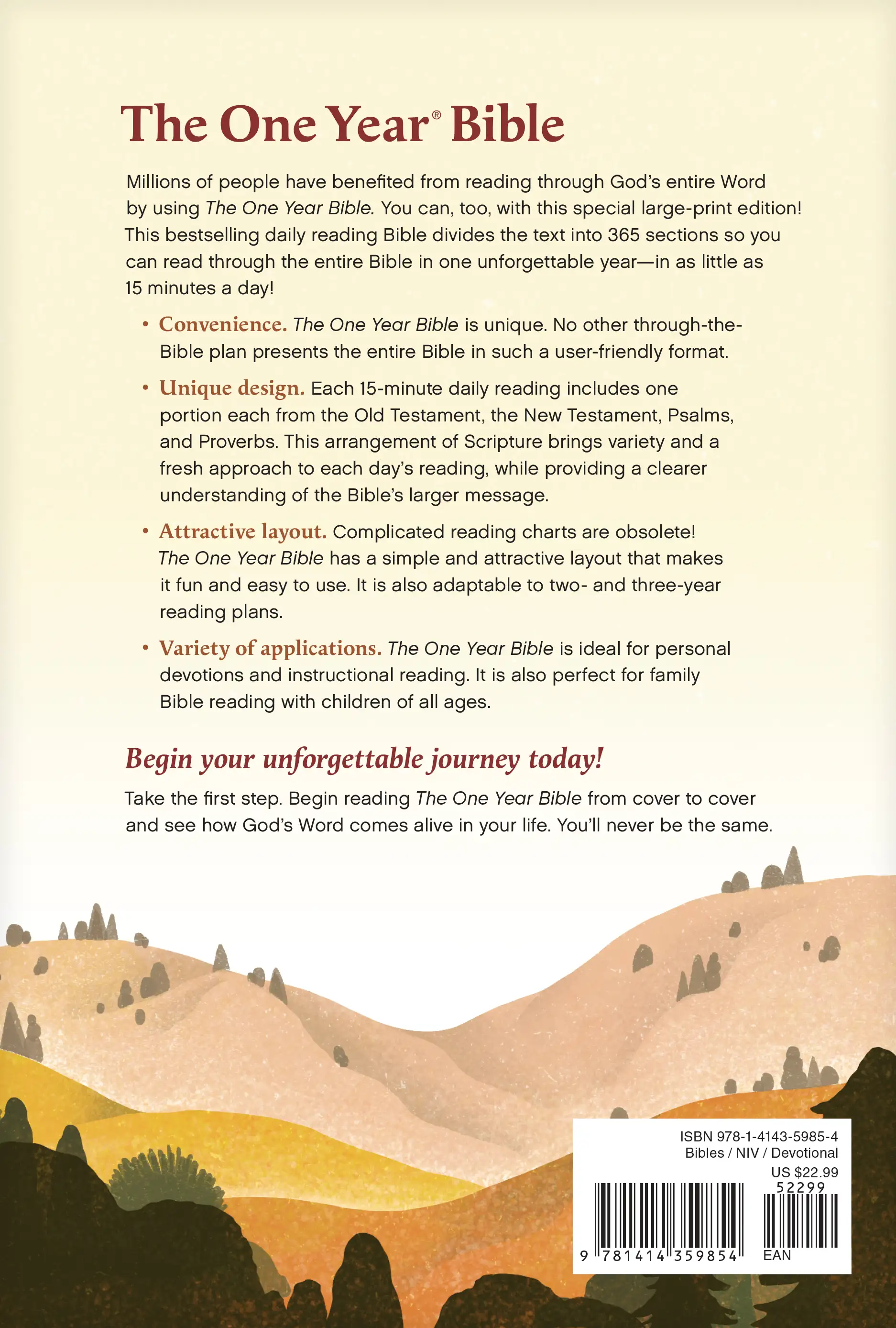 The One Year Bible NIV, Large Print Thinline Edition 3 The One Year Bible NIV, Large Print Thinline Edition